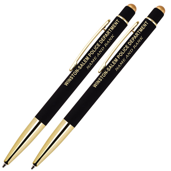 Ink Pen Gold Trim Personalize 2 in 1 Ballpoint Pen / Stylus