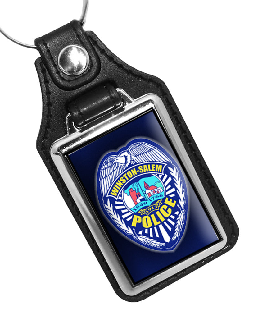 WSPD Full Color Badge Design Faux Leather Key Ring