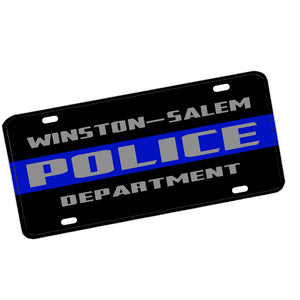 Winston-Salem Police Department Blue Line Aluminum License Plate