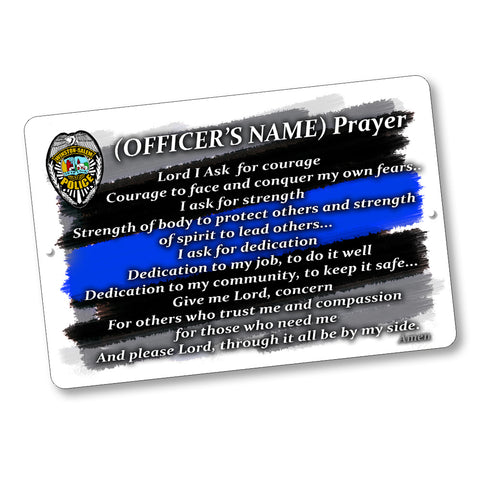 Personalized WSPD Police Officer Pray 8x12" Aluminum Sign